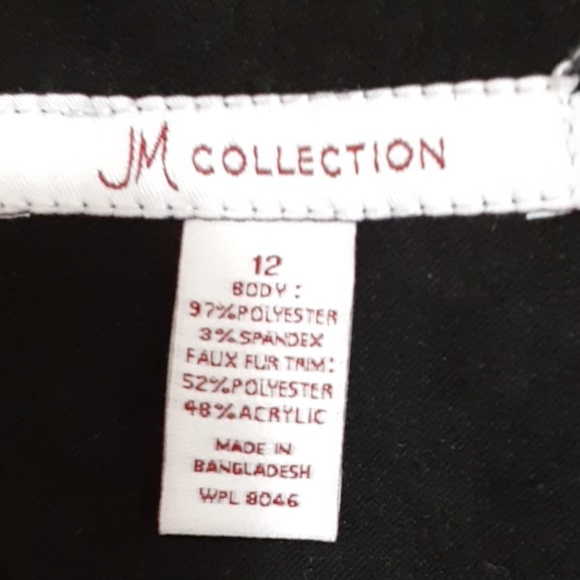 Black Jacket Zip Front Suede Look JM Collection 12 - Picture 6 of 6